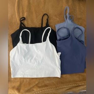 Women's Camisole Top Set - Black, White, and Blue Size Medium